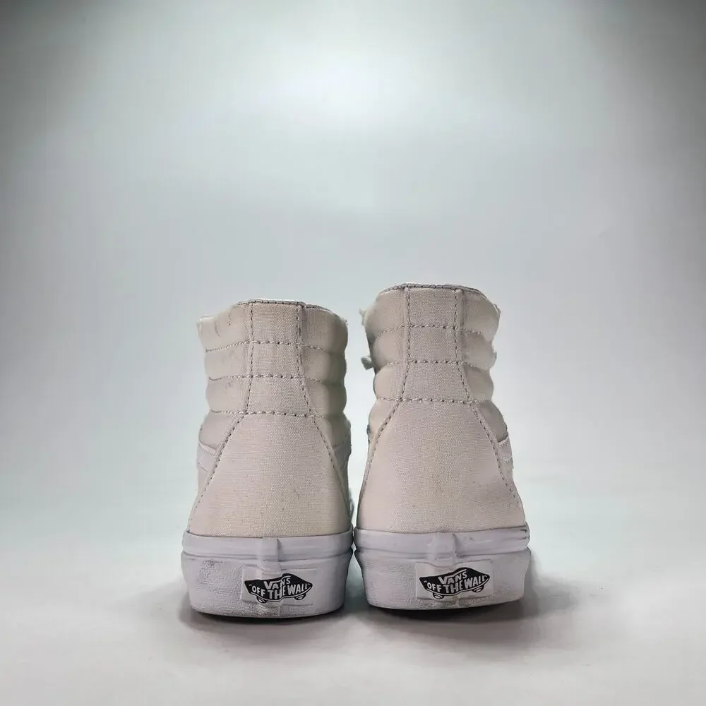Vans Sk8-Hi True White Canvas Athletic High Top Skate Shoes 721356 Women's Sz 8